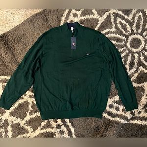 green vineyard vine half zip sweater, men’s, size: large